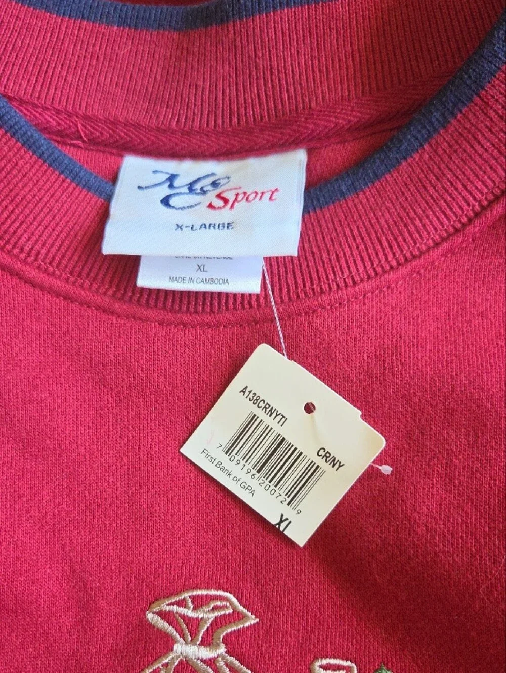 Nwt Red The Bank Of Grandpa Embroidered Crewneck Sweatshirt Size Xl